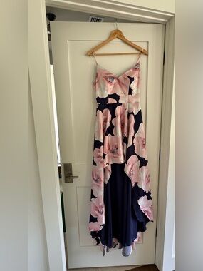 B. Darlin Floral Print, Adjustable Spaghetti Strap Dress Size 7/8